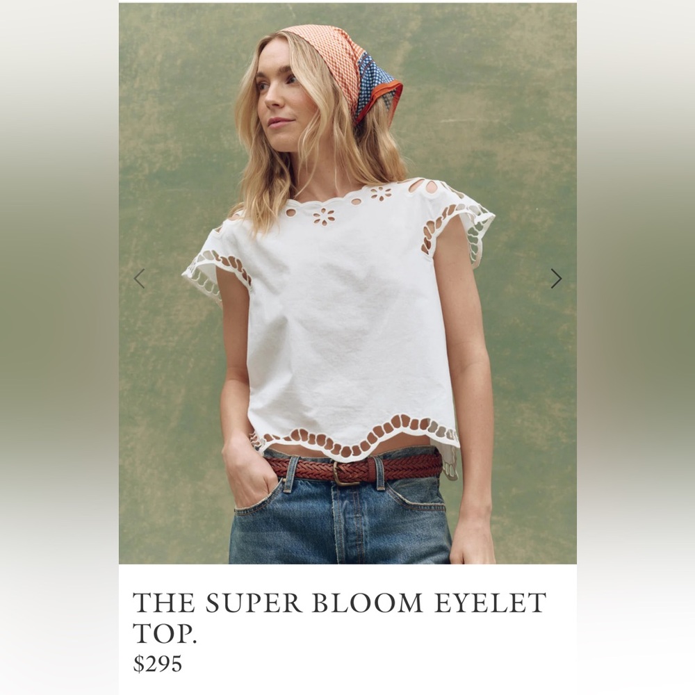 THE GREAT. White Eyelet Blouse